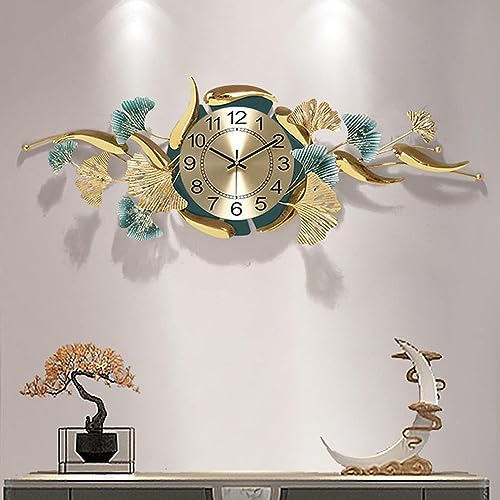 HAODING Wanddeko Metall Gingko Gold Wanddeko Metall Wanduhren 3D Wandskulpturen Ginkgo Moderner Luxus Wandkunst Wohnkultur Für Wohnzimmer Schlafzimmer Esszimmer(Color:A)