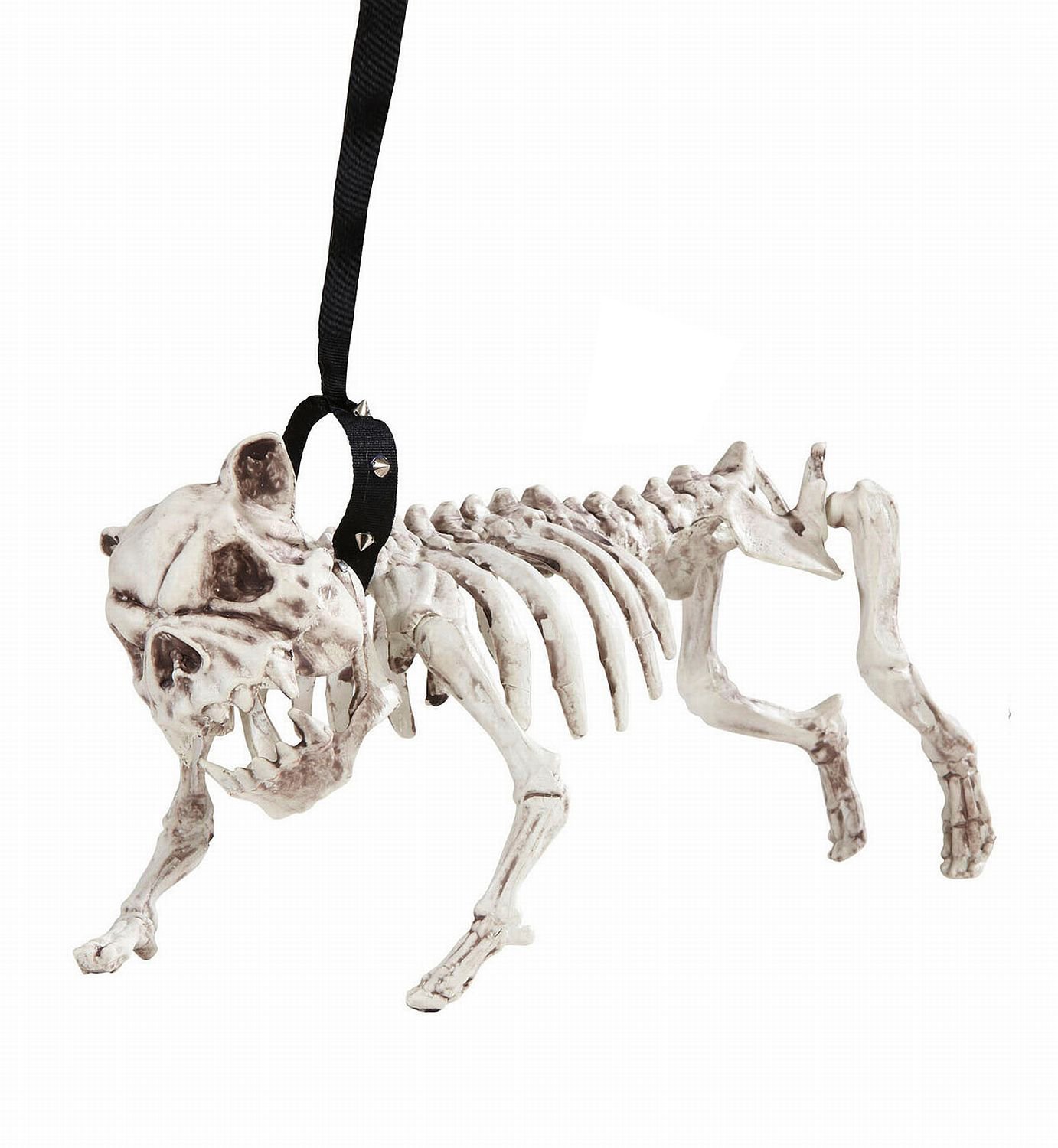 W WIDMANN MILANO Party Fashion 01373 - Skelett Hund mit Leine, 45 cm, Partydekoration, Halloween, Karneval, Mottoparty