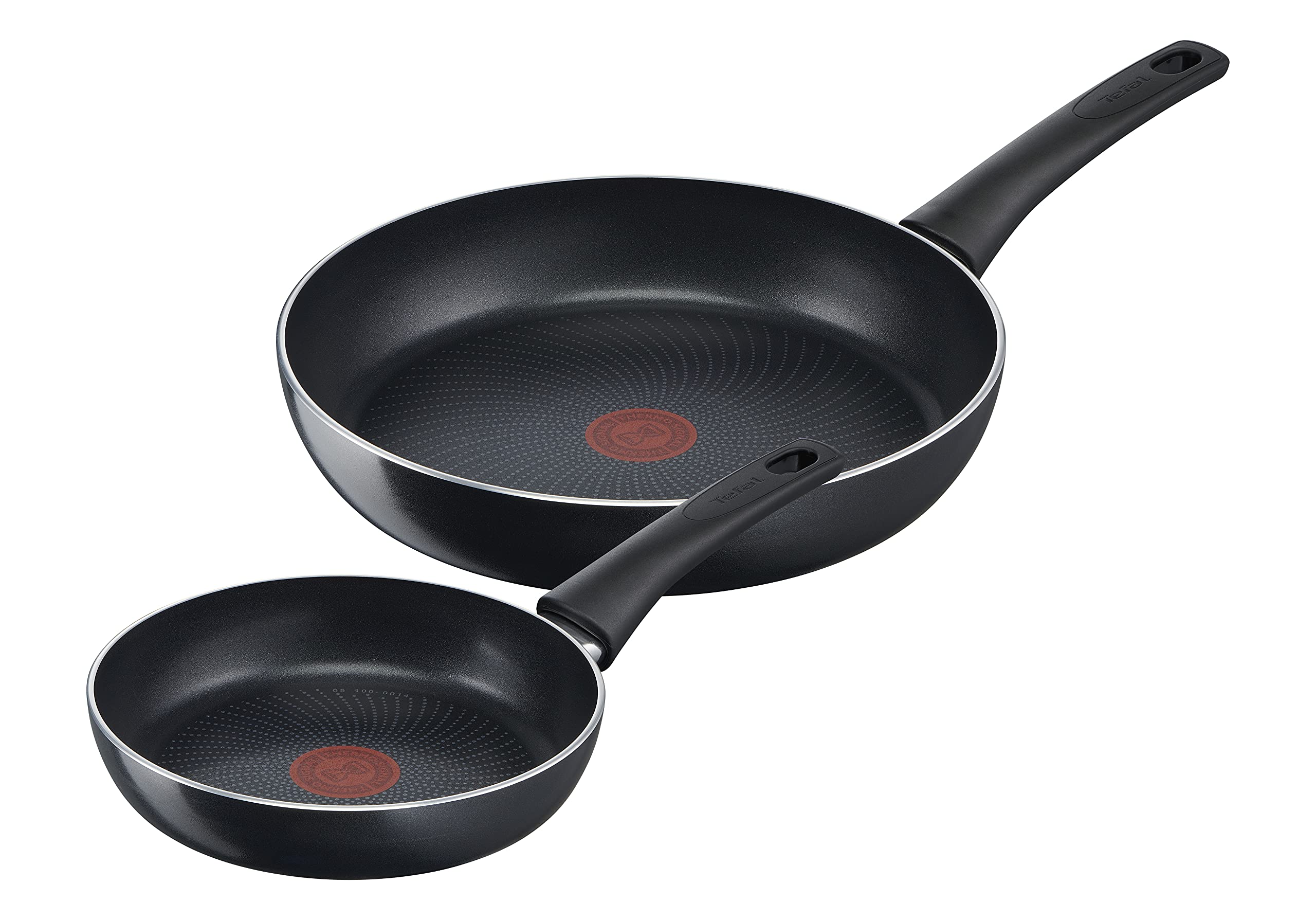 Tefal C27890 Generous Cook 2-teiliges Pfannenset | 20/28 cm | sichere Antihaftversiegelung | Thermo-Signal Temperaturanzeiger | tiefe Form | induktionsgeeignet | Schwarz