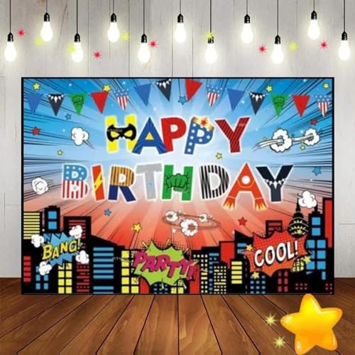 Alles Gute zum Geburtstag Dekoration Party Baby Shower Partys Glänzend Neon Fotospiel Cust Hintergrund Vinyl Musiker Cartoon 240X180cm