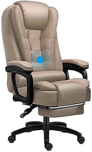 Sonnenliegen, Executive-Drehstuhl für Computer, hohe Rückenlehne, ergonomisches Design, 150 kg Belastung, Massage-PU-Liegestuhl, Kippmechanismus mit Fußstütze, für Home-Office-Möbel erforderlich