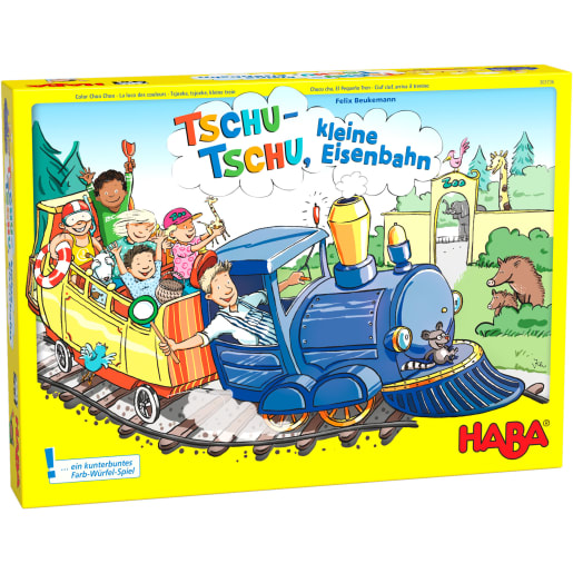 HABA 303736 - Tschu-Tschu, kleine Eisenbahn! Farb-Würfel-Spiel, Brettspiel