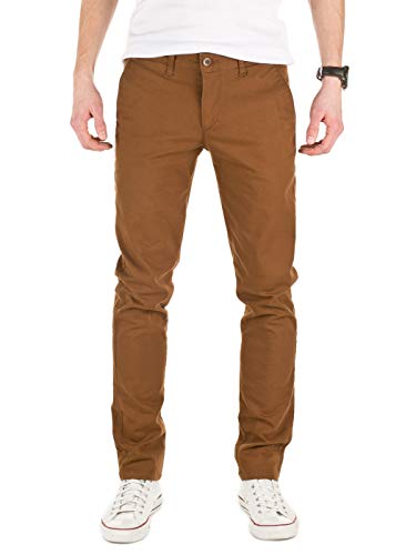 WOTEGA Herren Chinohose 140 Chino Slim fit, Braun (Camel Bison 1027), W30/L34