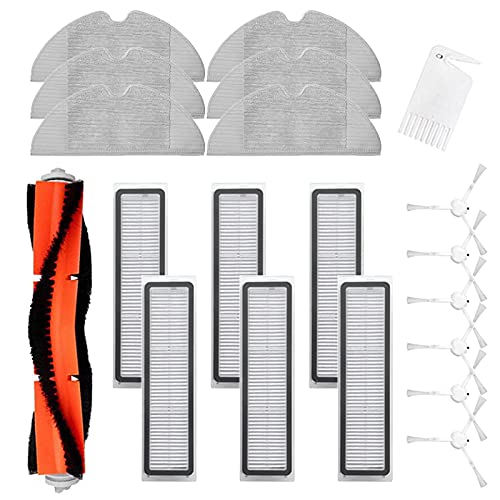 Pcivzxam Ersatzzubehör für D9-Staubsauger, Hauptbürste, Seitenbürste, HEPA-Filter, Wischtuch, Lappen, Ersatzteile