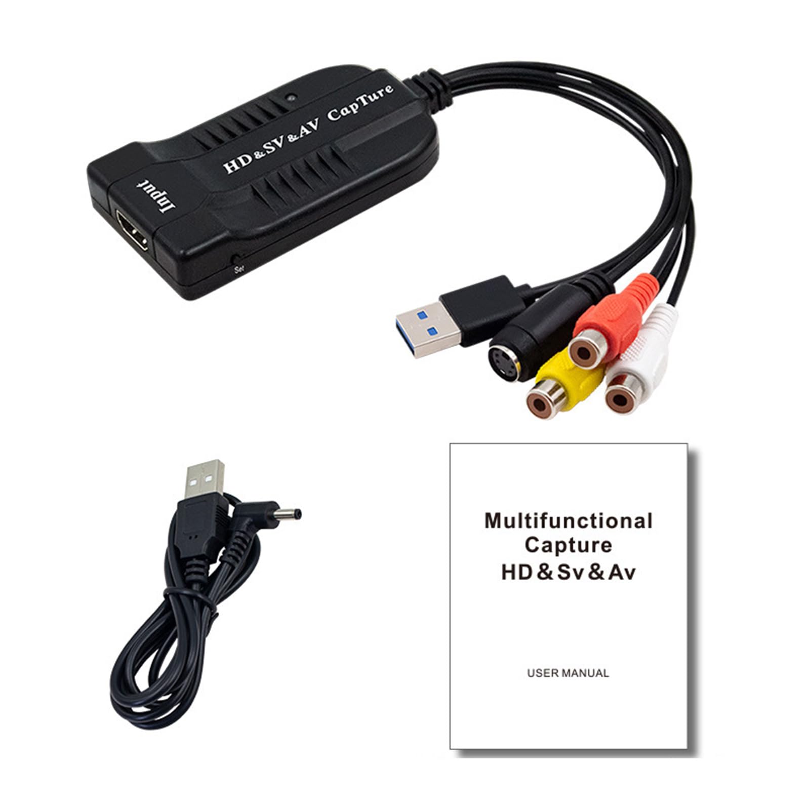 Avejjbaey USB-Video-Captures Card Multiple Source to USB Video Captures Record Card Cable Highly Clearly