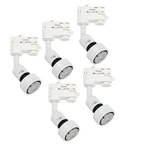 5x CLE PURI LED GU10 weiss 3 Ph. Stromschienstrahler f. Erco Staff Lival Eutrac Global Schiene max. 50W