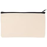 Seprendi 36Pcs Canvas Zipper Bag Pencil Case Cosmetic Bag Blank Bag DIY Craft Bag Cosmetic Bag Cosmetic Bag DIY Craft School, beige