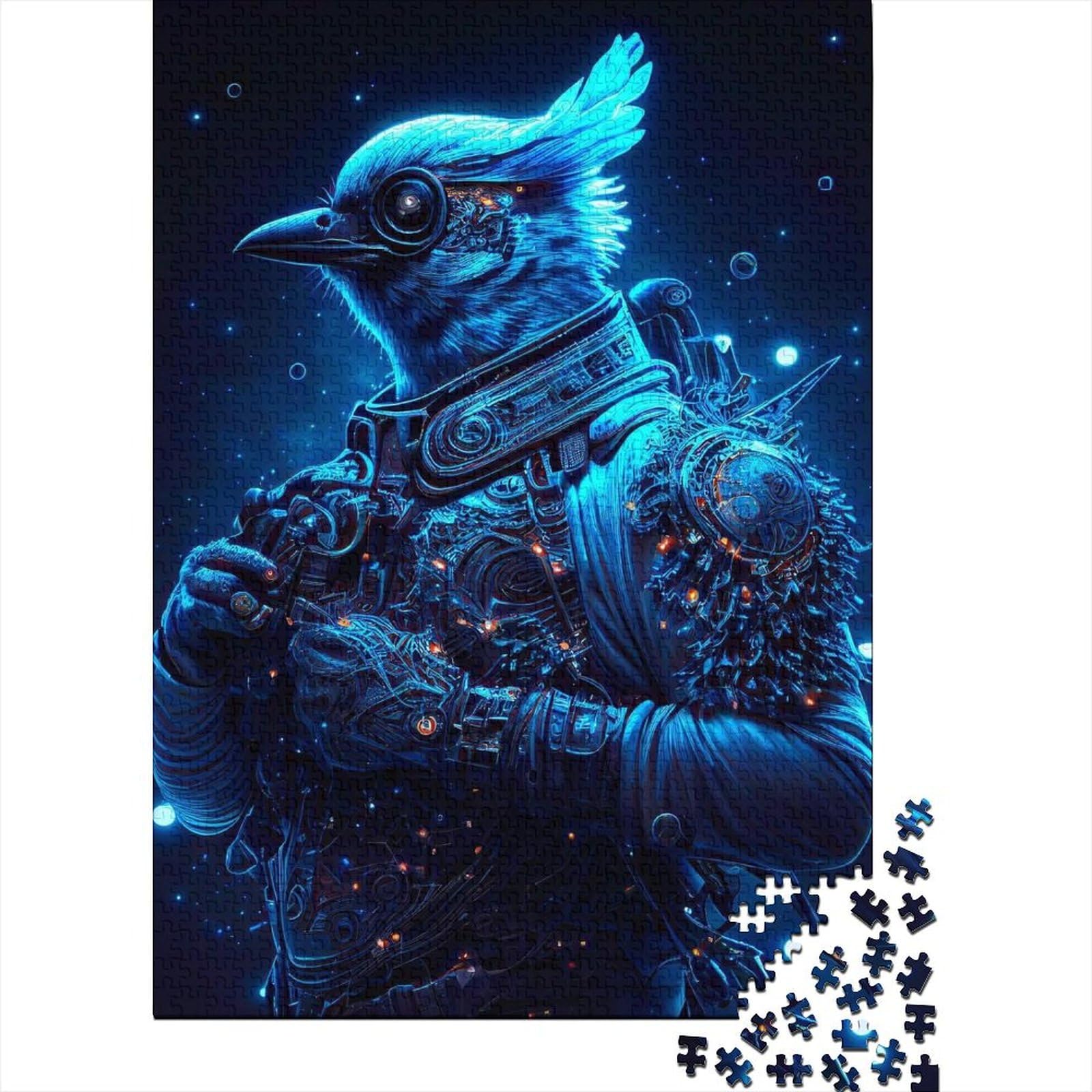 Blue Jay Brigade Holzpuzzle für Erwachsene und Teenager, Kunstpuzzle für Erwachsene, 1000 Teile, Holzpuzzle für Erwachsene und Teenager 29,53x19,69 Zoll