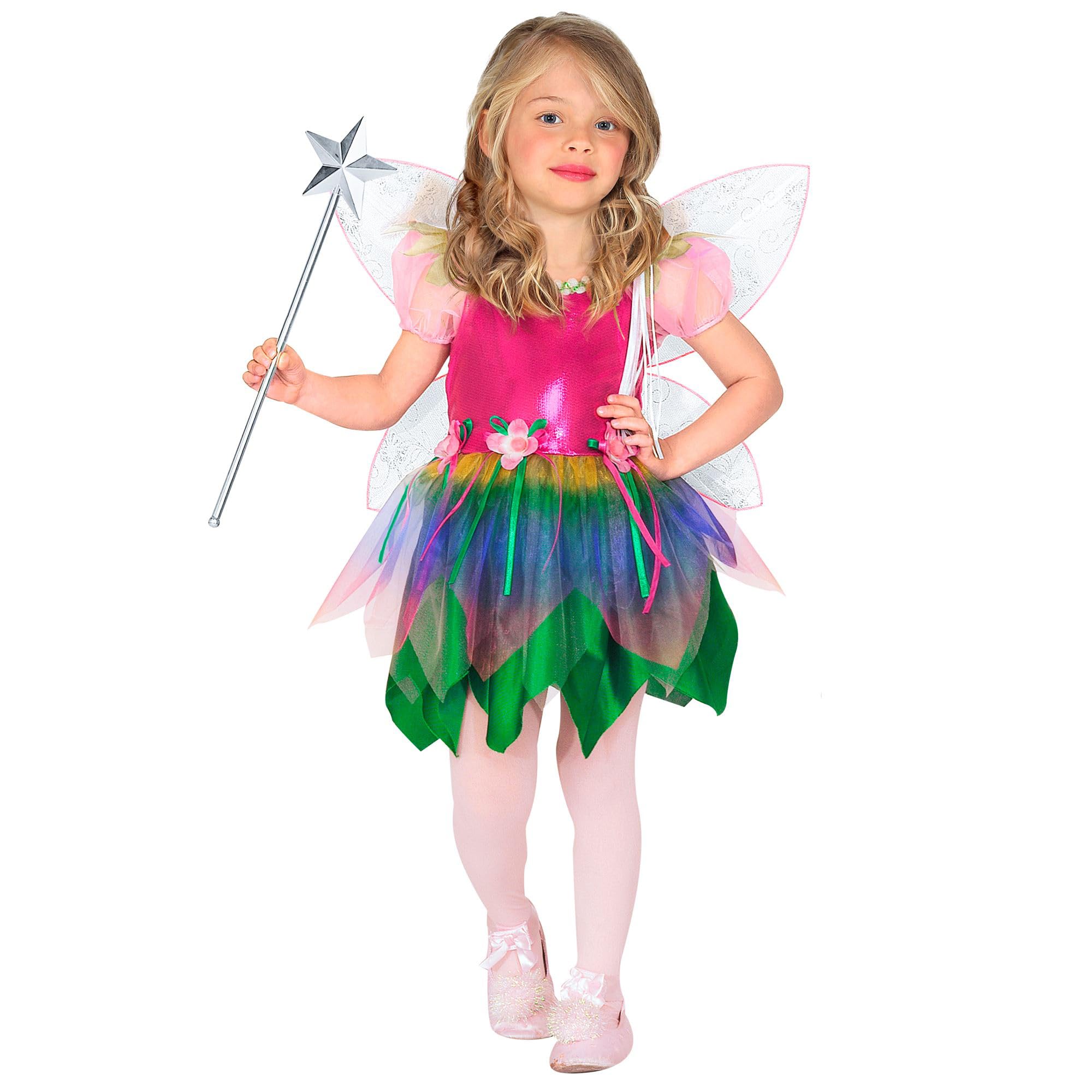 W WIDMANN MILANO Party Fashion - Kinderkostüm Regenbogenfee, Kleid, Flügel, Faschingskostüme