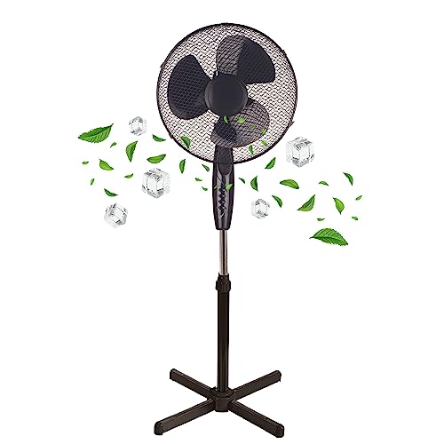 Ø41 cm Standventilator | 3 Stufen | Leiser Betrieb | 40 Watt | Luftkühler | Klimagerät | Turmventilator | Bodenventilator | Ventilator | 180° Rotation | Windmaschine | Fan | Höhenverstellbar