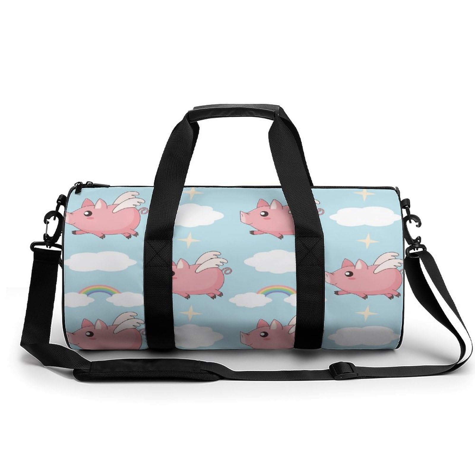 Fliegendes Schwein Sport Duffel Bag Sporttasche Reisetasche Handgepäck Tasche Schwimmtasche Weekender Bag 45x23x23cm