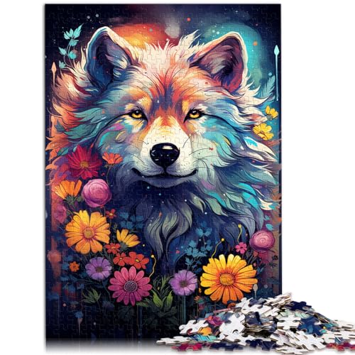 Puzzle für psychedelische Malerei, Wolf, Puzzle 1000 Teile für Erwachsene von Wooden Jigsaw Puzzle, Weihnachtspuzzle, Geschenke für Kinder, 1000 Teile (50 x 75 cm)