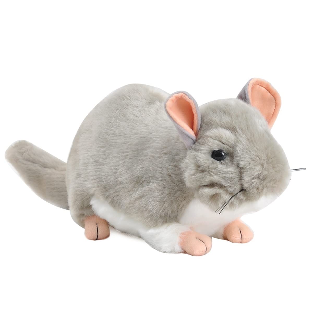 DANAIM Chinchilla Stofftiere Spielzeug 13,7 Zoll Mit Flauschigem Großen Schwanz Realistische Süße Maus Plüschpuppe Geschenk Maskottchen for Kinder Grau