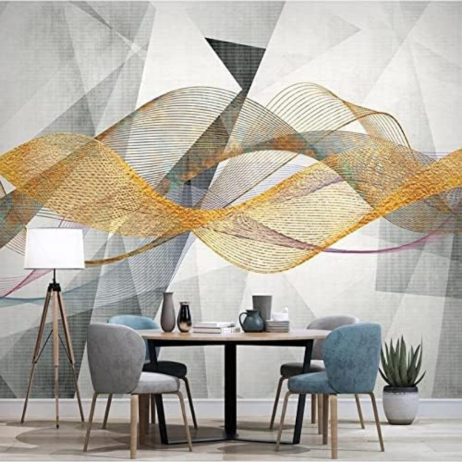 XLMING Einfache Geometrische Abstrakte Linien 3D Tapete Home Dekoration Wohnzimmer Sofa Schlafzimmer Tv Hintergrund Wand-150cm×105cm