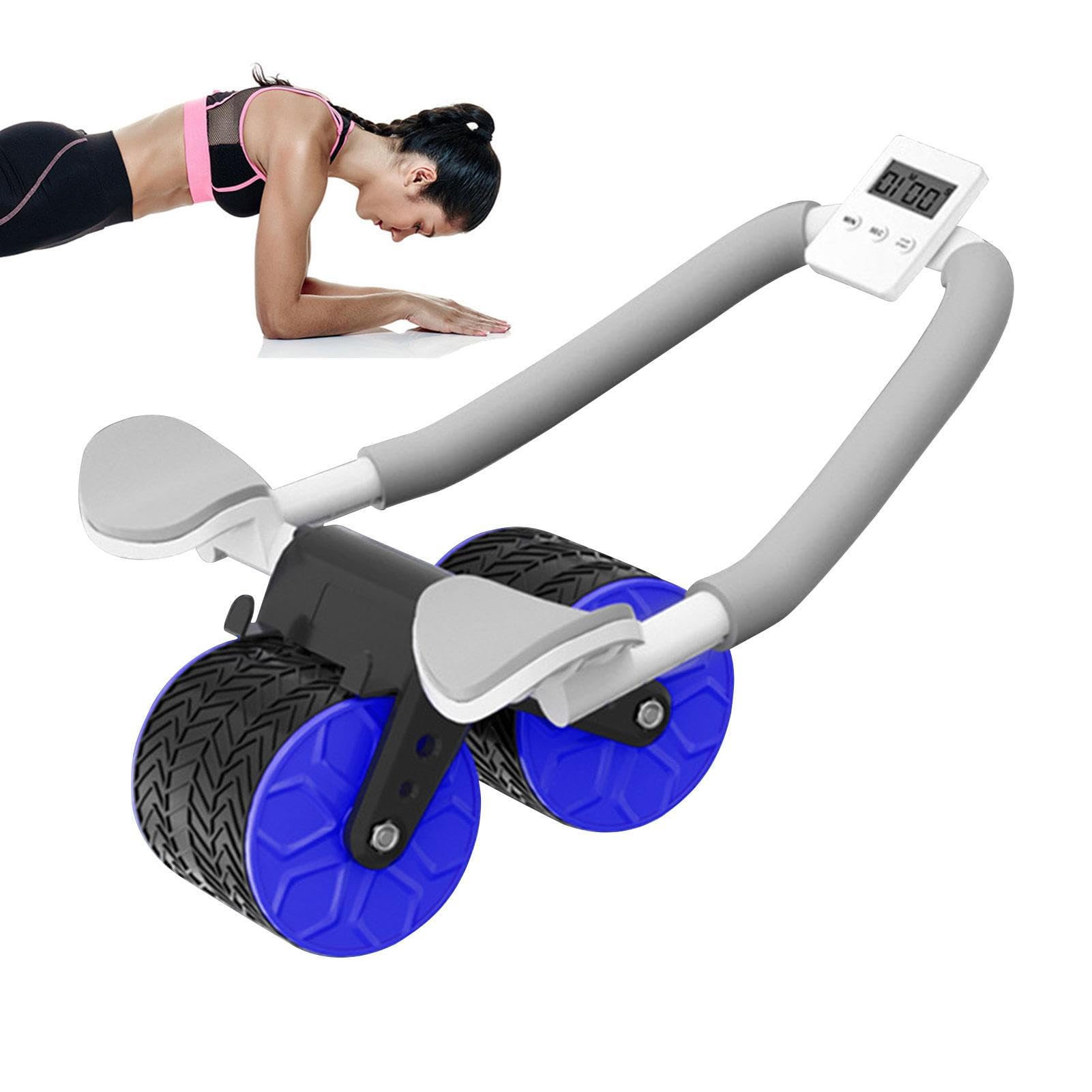 Bauchmuskel-Roller, Trainingsrolle, automatischer Rückprall-Bauchrad, Dual Round Exercise Roller mit Ellenbogenstütze für Kernübung, Heim-Fitnessgeräte für Körperform, Fettabbau