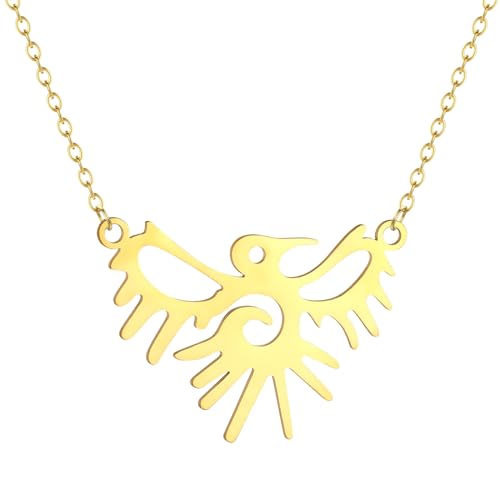 GZHENGZG Herren Halsketten und Damenschmuck Ancient Vogel Symbol Halskette Minimalistischer Schmuck Tierliebhaber Halskette Für Männer Frauen Geschenk