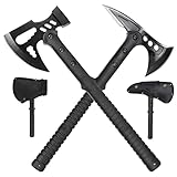 VIKING GEAR 2er Set- 40cm Classic + 43cm taktischer Hammer Tactical Kommando Tomahawk Typ M-48 SWAT - FBI - Jagd - Camping - Angel - Outdoor - Survival - Busch - Kampfaxt - Beil, schwarz