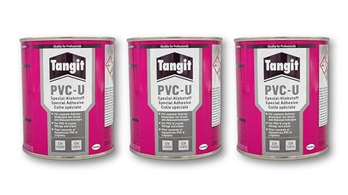 Tangit PVC-U Spezial Klebstoff für Rohrverbindung bei Druck- und Abwasserleitungen (250g / 3 Stück)