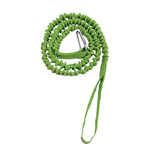 BFVAKBKYT Kajak Paddel Leine, 1PC Leine Einstellbar Mit Sicherheitshaken Angelrute Pole Spiralkabel Bindeseil Ruderboot Zubehör Dehnbares Spiralkabel(Green)