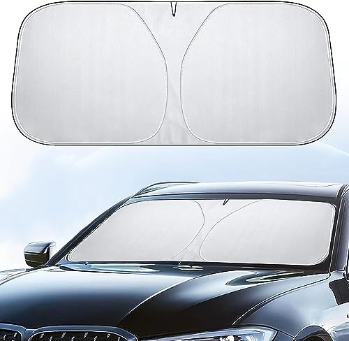 Auto Windschutzscheibe Sun Shade für Hyundai i10/i20/i30/ix20/Solaris/Veloster/Veloster/IONIQ, Vordere Sonnenschutz Sonnenblende Blockiert Strahlen HäLt Das Fahrzeug KüHl Faltbares,80x150