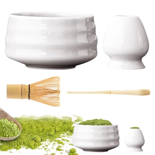 Aizuoni Matcha-Kit-Set, Matcha-Schneebesen- Und Löffel-Set, Japanisches Matcha-Set, 4-teiliges Japanisches Teezubehör Matcha-Set Für Japanische Teezeremonie, Für Teeliebhaber