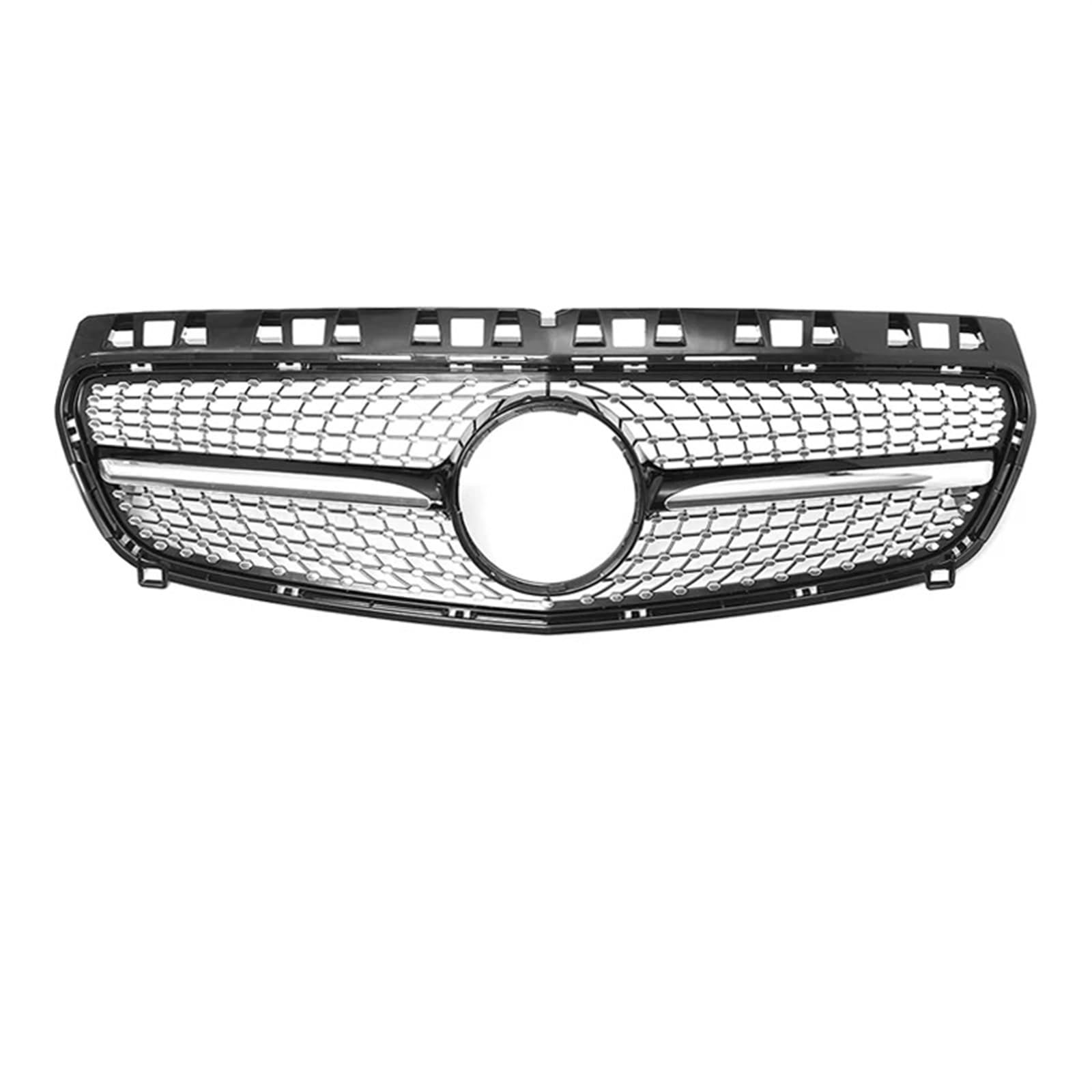 Frontgrills Für Benz A-KLASSE W176 2013-2018 A180 A200 A250 GTR Diamant Stil Auto Vorderen Stoßfänger Gitter Haube Mesh Front Bumper Grille(13-15 Diamond Black)