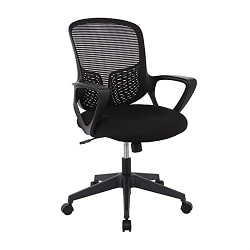 Bürostuhl Ergonomischer Bürostuhl aus Netzstoff mit mittlerer Rückenlehne, ergonomischem, drehbarem Schreibtisch-Bürostuhl mit Armlehnen und Lordosenstütze, höhenverstellbar, PC-Arbeitsstühle Schreibt