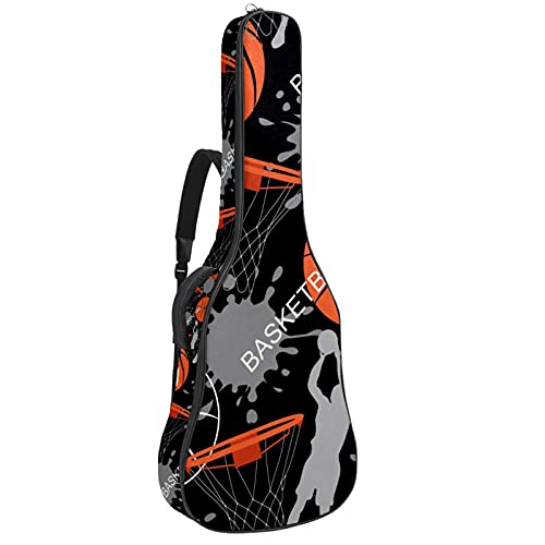 Tasche für Akustikgitarre mit mehreren Fächern, dicke Polsterung, wasserdicht, 108,9 x 42,9 x 11,9 cm, Basketball Spirit