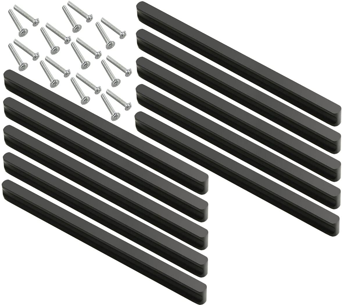 ZESLIV Möbelgriffe Schwarz (10er Set) Bohrlochabstand 96mm Stangengriffe mit Schrauben Schubladengriffe Türgriffe Türknopf Schrankgriffe