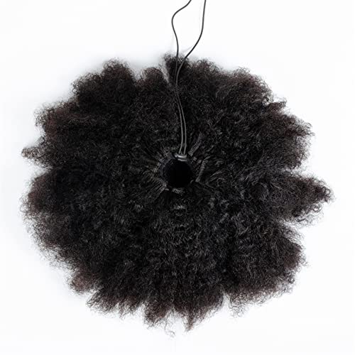 Pferdeschwanz Haarteil Menschenhaar-Pferdeschwanz Afro Kinky Curly Kordelzug Pferdeschwanz 6" 8" 10" Brasilianisches Reines Remy Haar Kordelzug Afro Puff Pferdeschwanz Clip In Haarverlängerungen Pferd