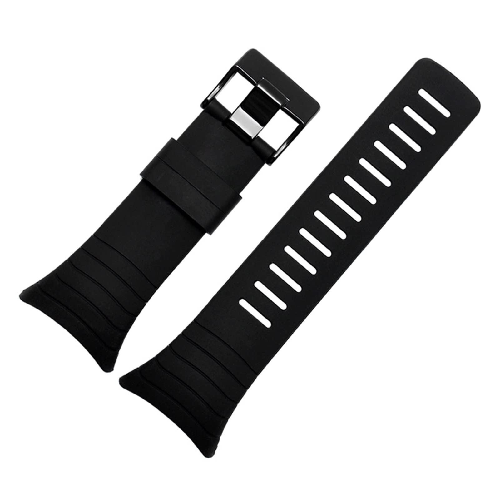 SCRUBY Smart Silicon Watchband für Suunto Core Gummi -Gurt -Armband Armband 35 mm schwarzer Gürtel enthalten Schraubenschraubendreher(Black black clasp)