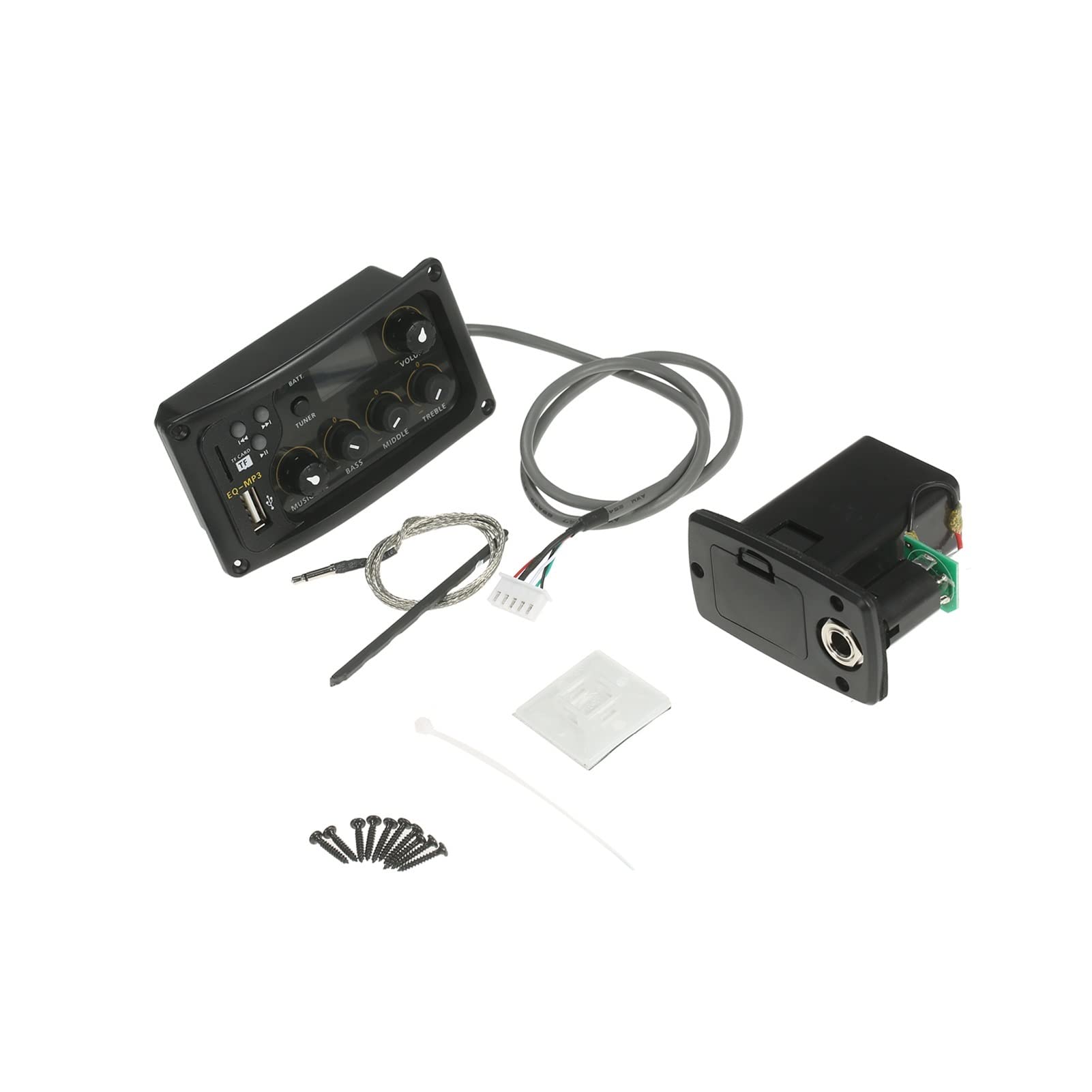 3-Band EQ Equalizer System Akustikgitarre Vorverstärker EQ Equalizer Piezo Pickup LCD Tuner Verstärker Ersatzteile für Akustikgitarren