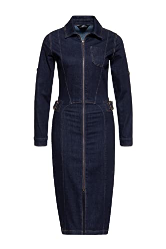 Queen Kerosin Damen Pencil Kleid | Bleistiftkleid | Denim Kleid | Workwear | 1950S | Jeanskleid | Pin-Up | Rockabella