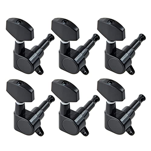 Gitarren Stimmwirbel 1 Satz Von 6 Stücke Big Quadratische Versiegelte Gitarre Tuning Pegs Keys Tuner Machine Köpfe Für E-Gitarre Schwarz/Gold/Chrome (Color : Black 6R)