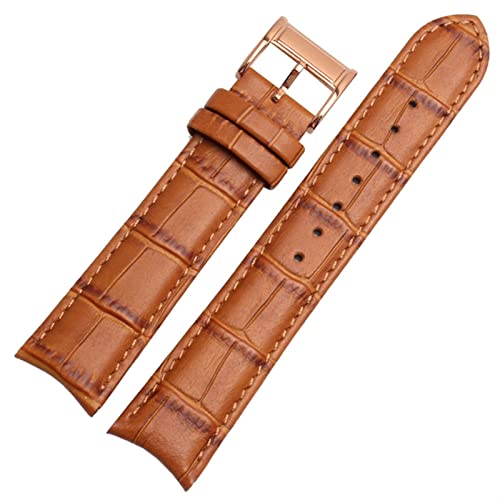 SCRUBY Echtes Leder -Uhrband für Bürger Seiko Armband 20mm Kurve End Kuh Leder schwarz blau braune Träger(Light brown RG)