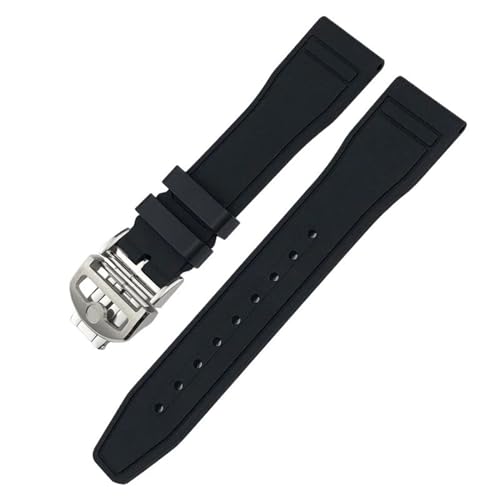 IOTUP FKM Armband aus Naturkautschuk, 20 mm, 21 mm, 22 mm, für IWC Big Pilot's Watches IW3881 IW3777, grün-gelb, bunt, weiches Fluorkautschuk-Armband, 20 mm, Achat