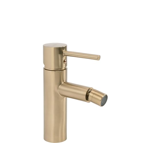 Rea TESS BRUSH GOLD BIDET-Wasserhahn, Messing-Einhebelmischer für WC, WC, Badezimmer (Gold)