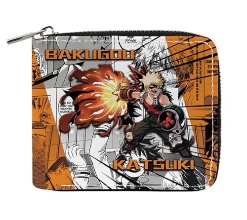 RYNDEX My He-ro Academ-ia Anime Wallets, Süß Spaß Einzigartig Karten Portemonnaie, Mädchen Geldtasche mit Münzfach und Geldscheinfach(Color:Multicolor 10)