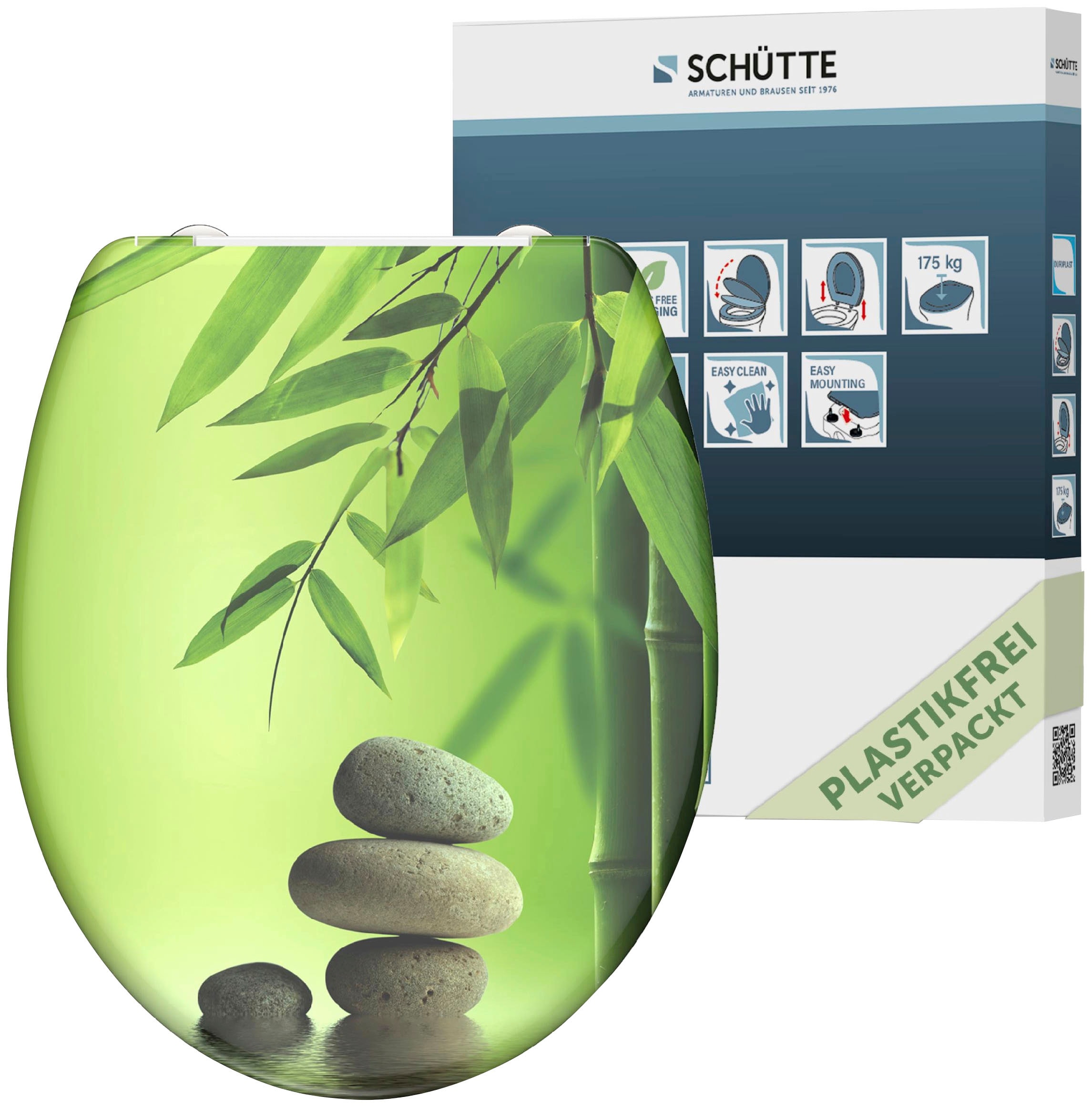 Schütte WC-Sitz "Stone", Duroplast, mit Absenkautomatik und Schnellverschluss