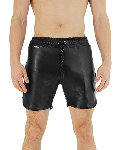 Bockle® Cycling Leather Shorts Leder Shorts Pants Kurze Lederhose, Size: S