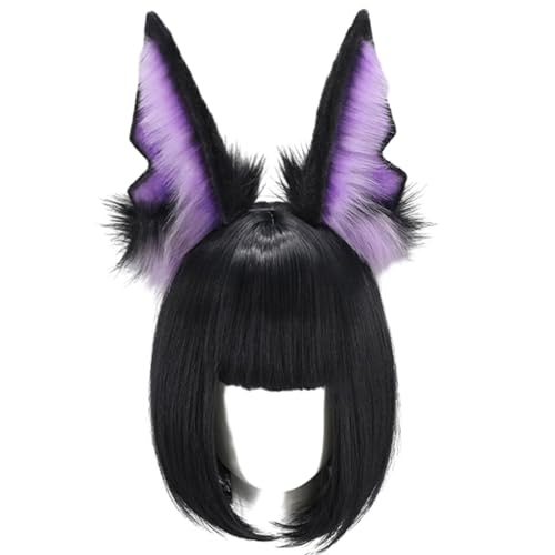 HDKEAN Realistischer Wolfsohr-Haarreif für Damen, Musik, Festivals, Make-up, Stirnband für Ostern, Karneval, Cosplay, Haarschmuck