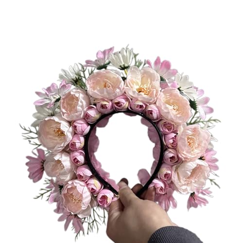 Frühlingsblumenkronen Blumengirlanden Stirnband Braut Hochzeit Frauen Mädchen Stimulierter Blumenkranz Haarband Haarband