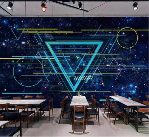 Abstrakte Geometrische Linien In Blau 3D Tapete Poster Restaurant Schlafzimmer Wohnzimmer Sofa TV Dekorative Wand-300cm×210cm