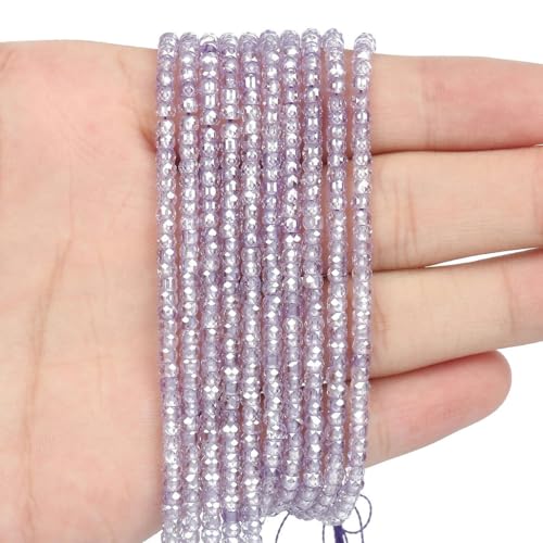 JMSDP 3 x 2 mm Abschnitt Zirkon gemischte Farbe kleine facettierte lose Perlen zur Schmuckherstellung DIY Armbänder Halsketten-10-3 x 2 mm 168 Stück