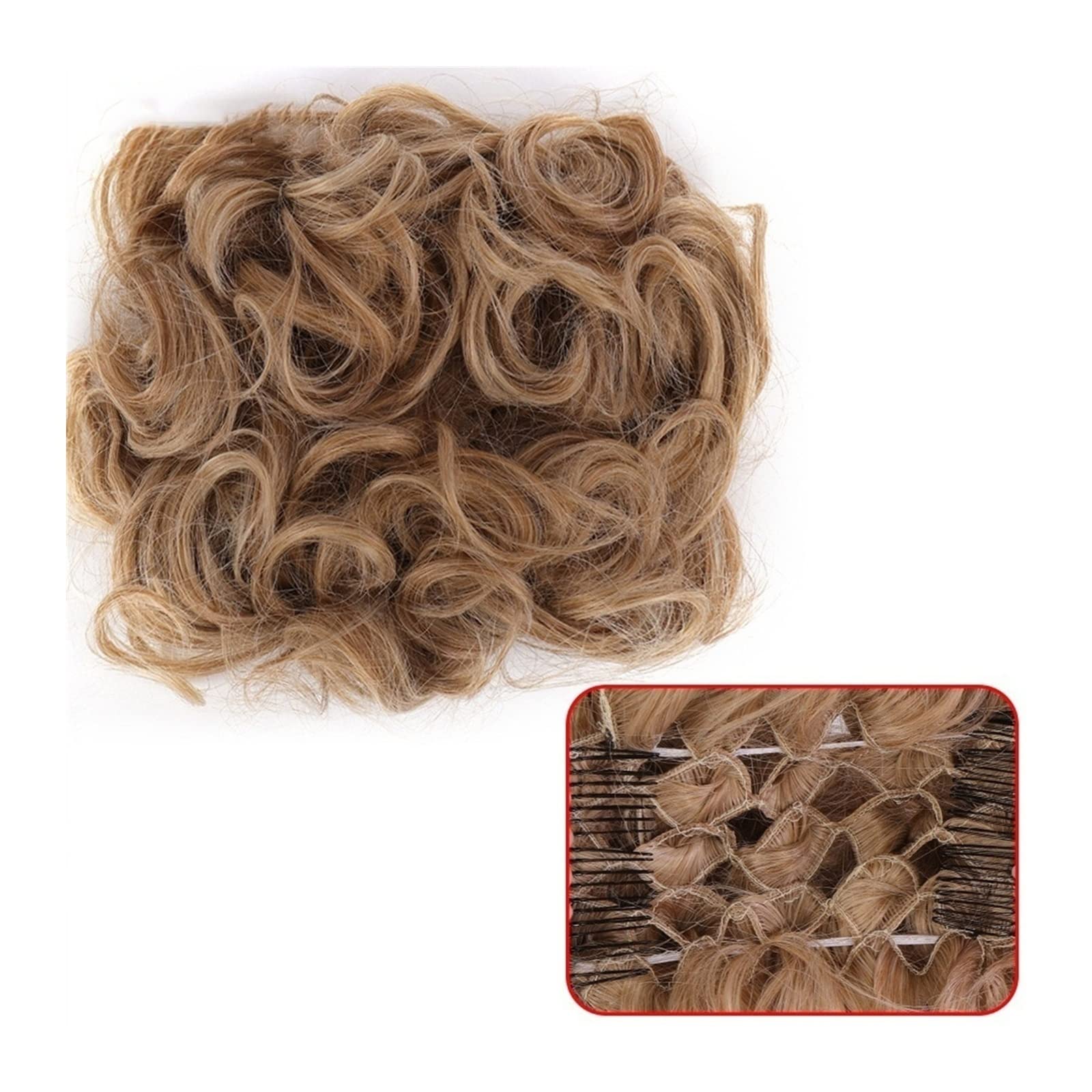 Bun Haarteile Clip-in-Pferdeschwanz, lockiges Chignon-Haarteil for Hochzeiten, unordentliches Dutt-Haarteil, synthetischer, unordentlicher Haarknoten, Pferdeschwanz-Verlängerung, Hochsteckfrisur-Kämme