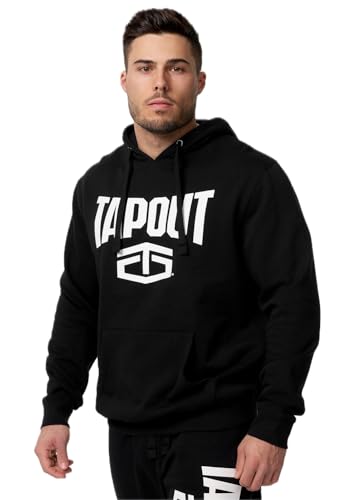 Tapout Herren Kapuzensweatshirt Normale Passform Active Basic Hoodie Black/White XL, 940002