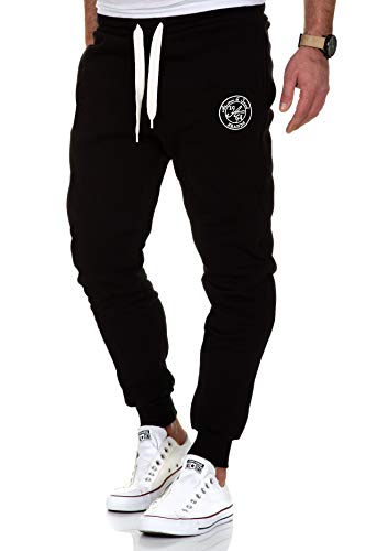 Amaci&Sons Herren Jogginghose Sporthose Sweatpants Jogger Trainingshose 20002 Schwarz 4XL