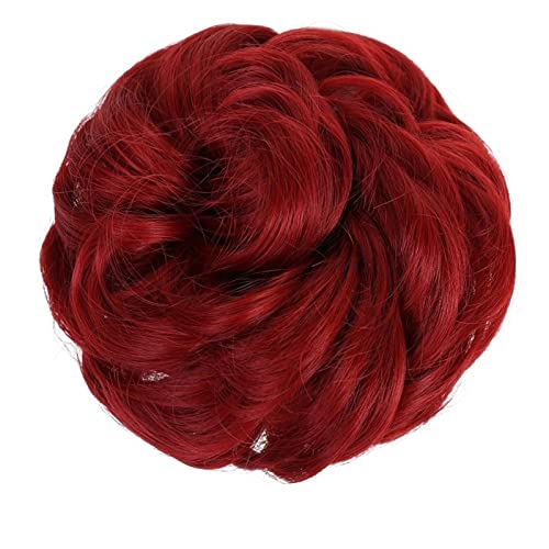 Bun Haarteile Lockiges gewelltes Haargummi-Donut-Chignon-Haarteil for Frauen, unordentlicher Dutt, Haarverlängerungen, synthetischer Haarknoten, elastisches Band, Haargummis, Hochsteckfrisur, Pferdesc