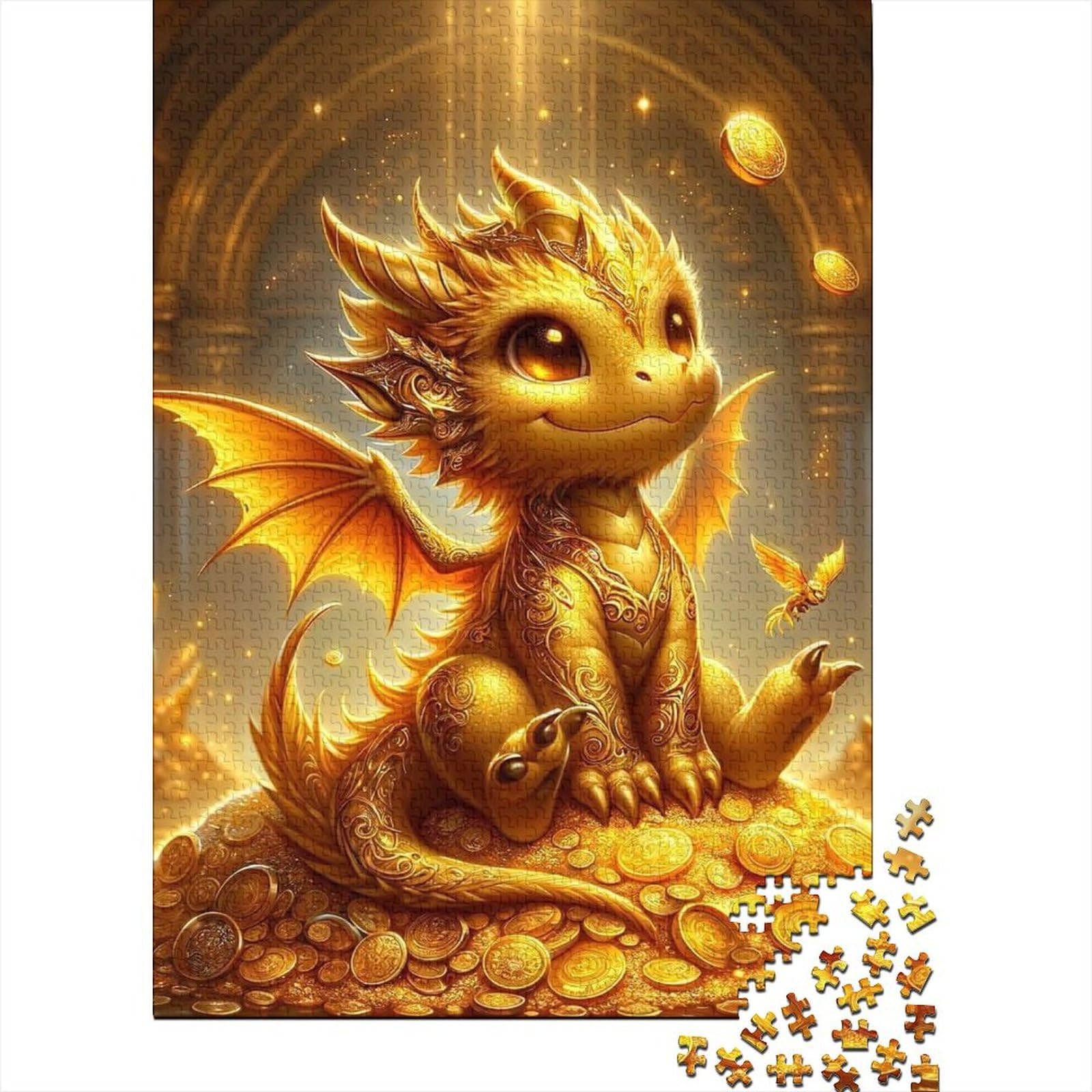 1000-teiliges Puzzle für Erwachsene und Teenager, Baby-Edelstein-Drachen, Puzzle, Puzzle für Erwachsene und Teenager, für Erwachsene, Puzzle-Geschenke, 75 x 50 cm