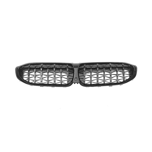 Frontspoiler Lippe Für 3 Serie G20 G21 G28 330i M340i 2019-2022 Obere Stoßstange Haube Mesh Racing Grill Grid Kit 51138072085 Vorne Niere Kühlergrill Frontstoßstange Spoiler(Glossy Black)